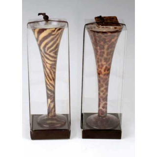 Duftkerze im Sektglas Tiger-Design