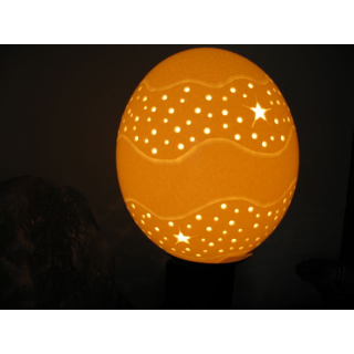 Straussenei Lampe klein mit Fassung