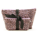 Kosmetiktaschen 2 er Set  im Leoparden-Design Violett
